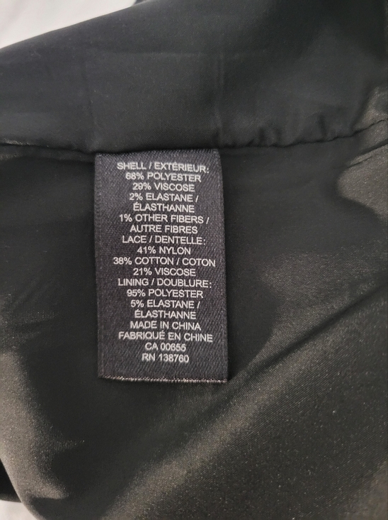 5/$20**RW & Co Size 2 Black Pinstripe Dress With Lace Detailing - Picture 6 of 6